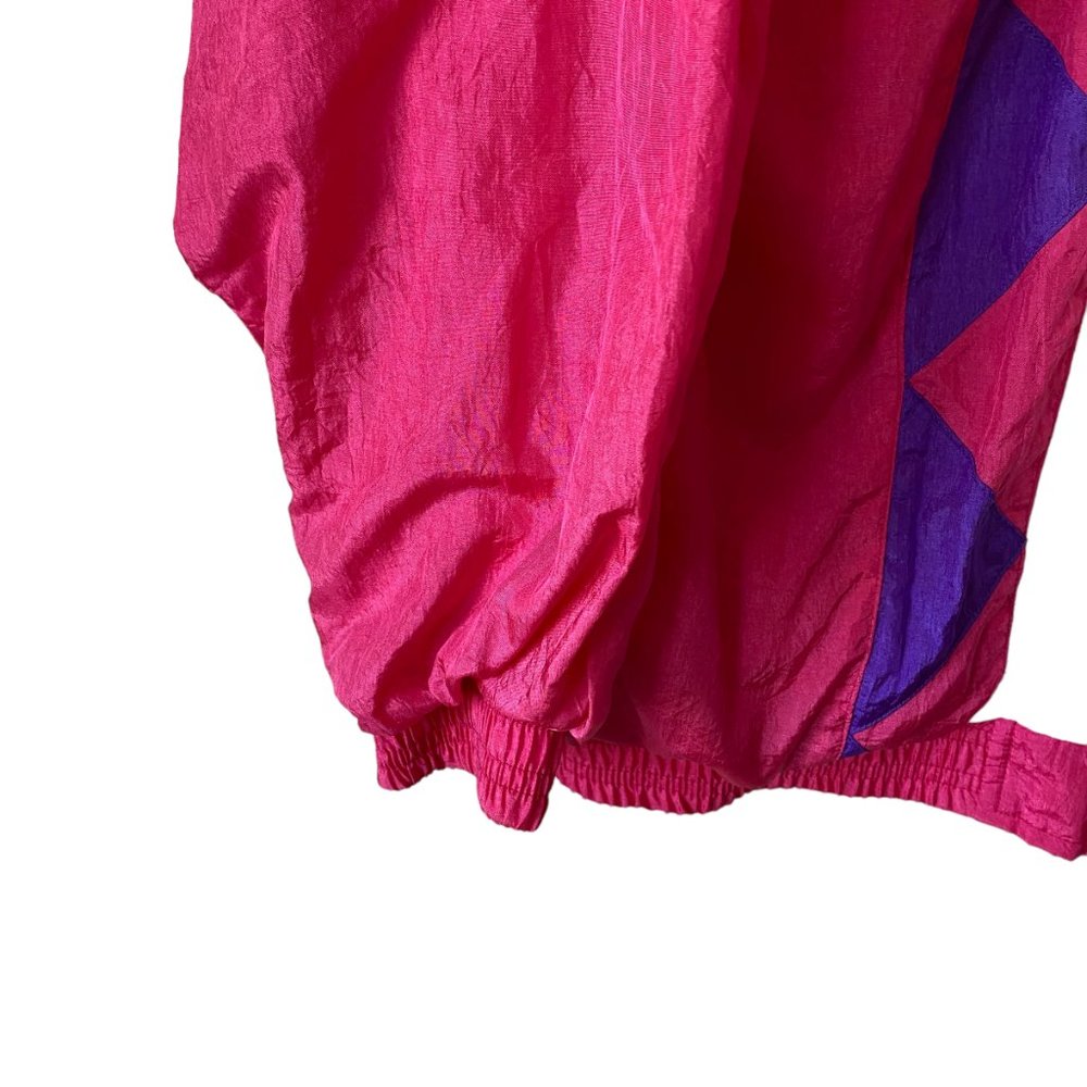 Vintage Y2K Color blocking Granny Track Jacket Nylon Windbreaker 90's Jacket - Picture 14 of 16